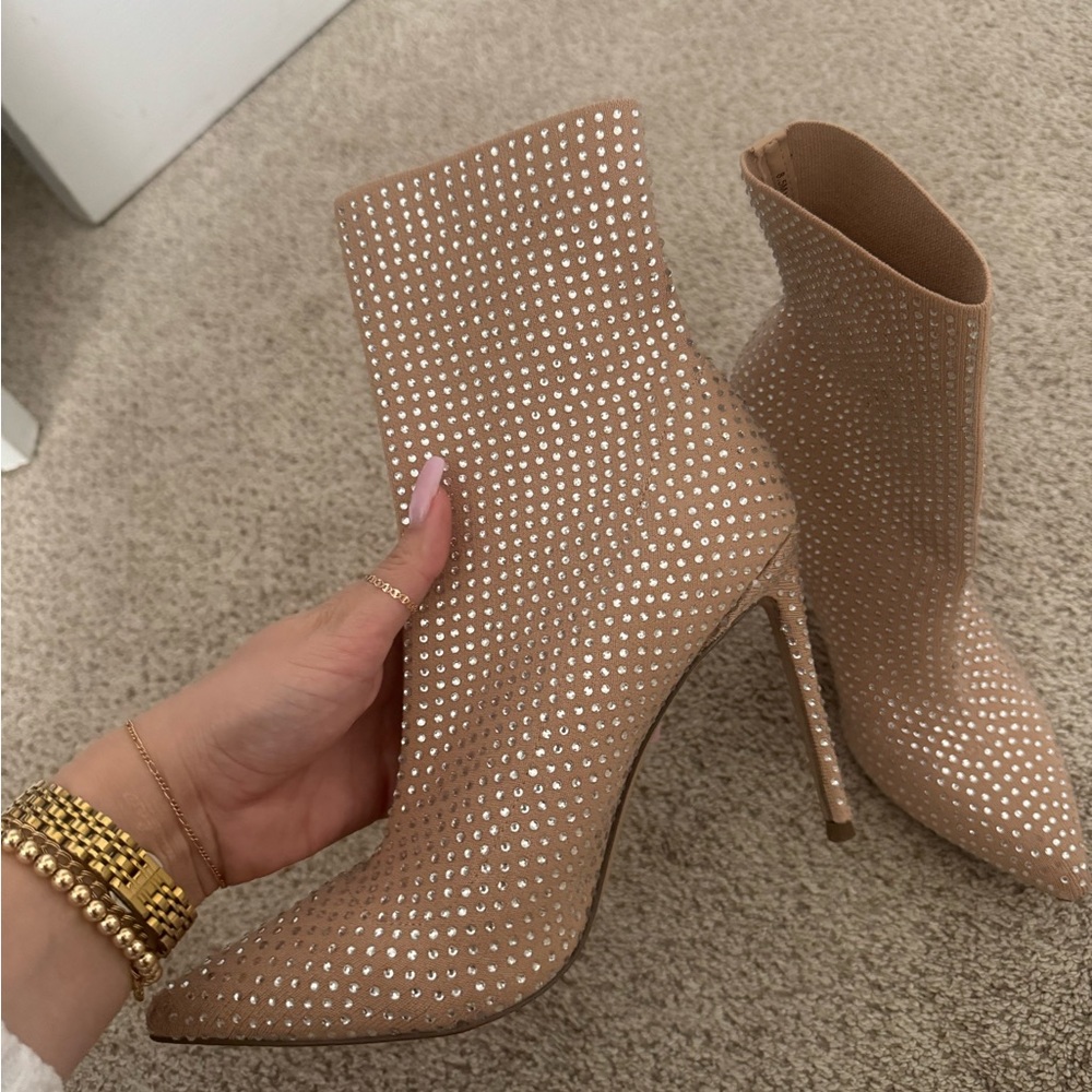 Elegant Tan Stiletto Ankle Boots